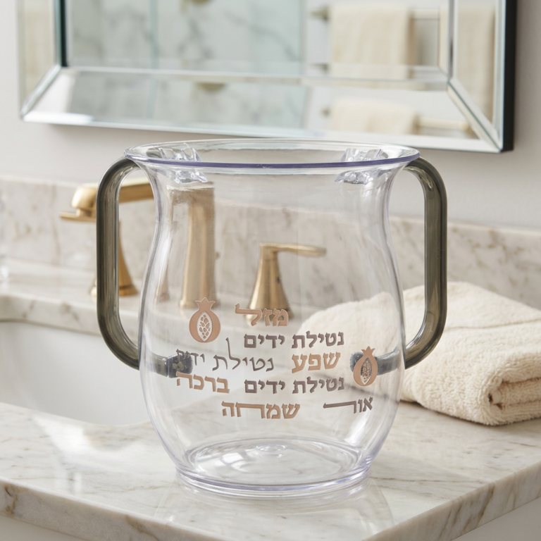 נטלה אקריליק מהודרת עם הדפסה וידיות צבעוניות