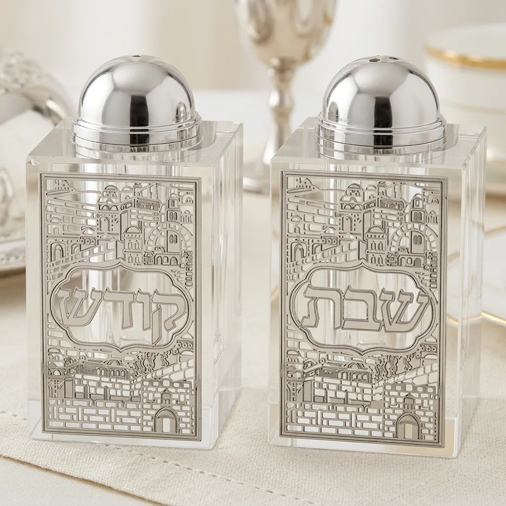 מלחיה ופלפליה קריסטל מהודרות עם פלקטה ירושלים