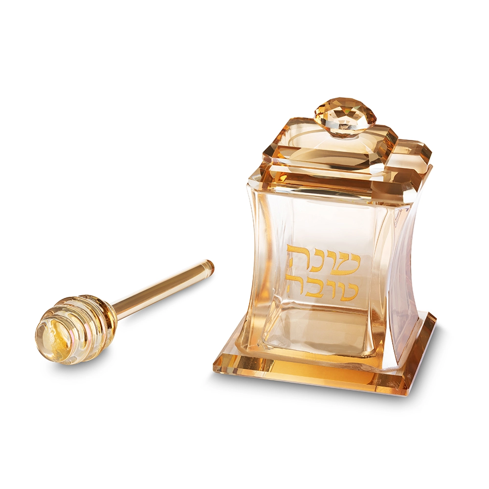 כלי מהודר לדבש מקריסטל "זהב" 11 ס"מ מבצע!