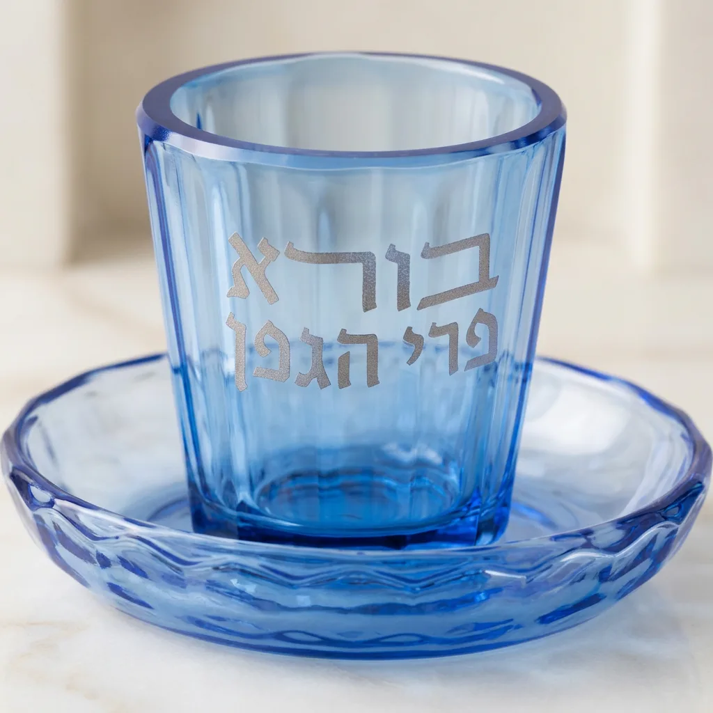גביע קידוש קריסטל צלול ומהודר לשבת וחג בגובה 7 סנטימטר